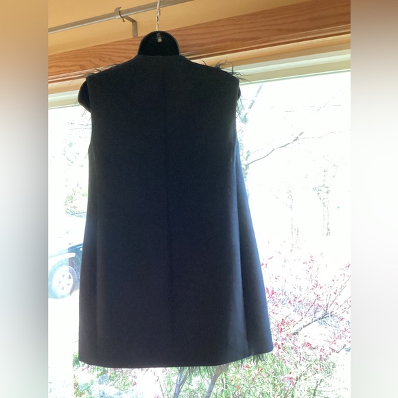 THEORY JET BLACK FAUX FUR LONG HAIR SHAG JACKET VEST SZ. PETITE (00-0) - Picture 4 of 15